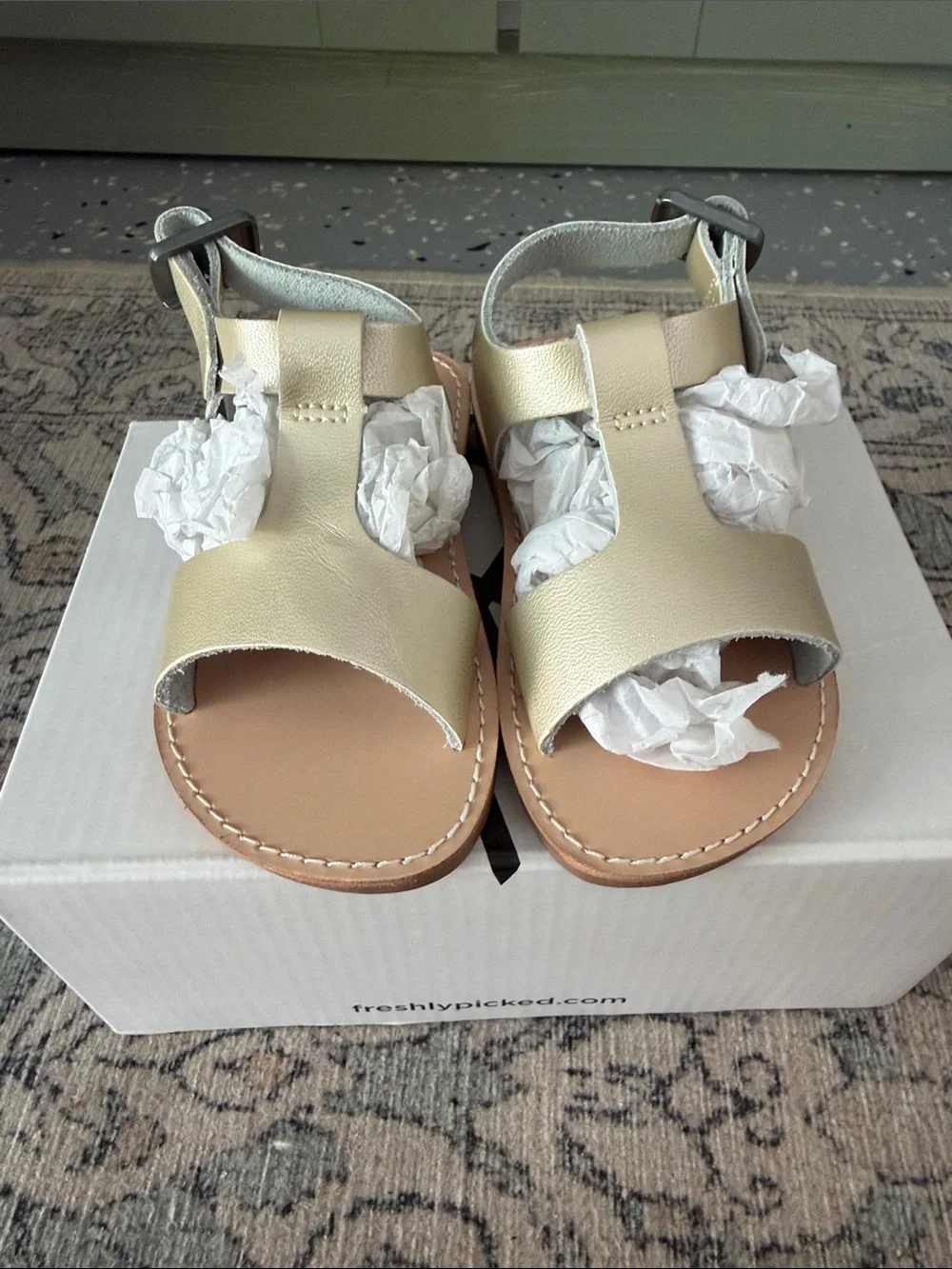 Freshly Picked Malibu II Sandal - Platinum baby/toddler size 5